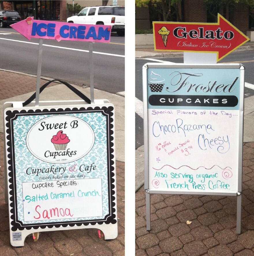 Two gourmet cupcake shops opened across the street and within days of each other last spring in downtown Coeur d’Alene, Idaho. Photo by Jessica Robinson